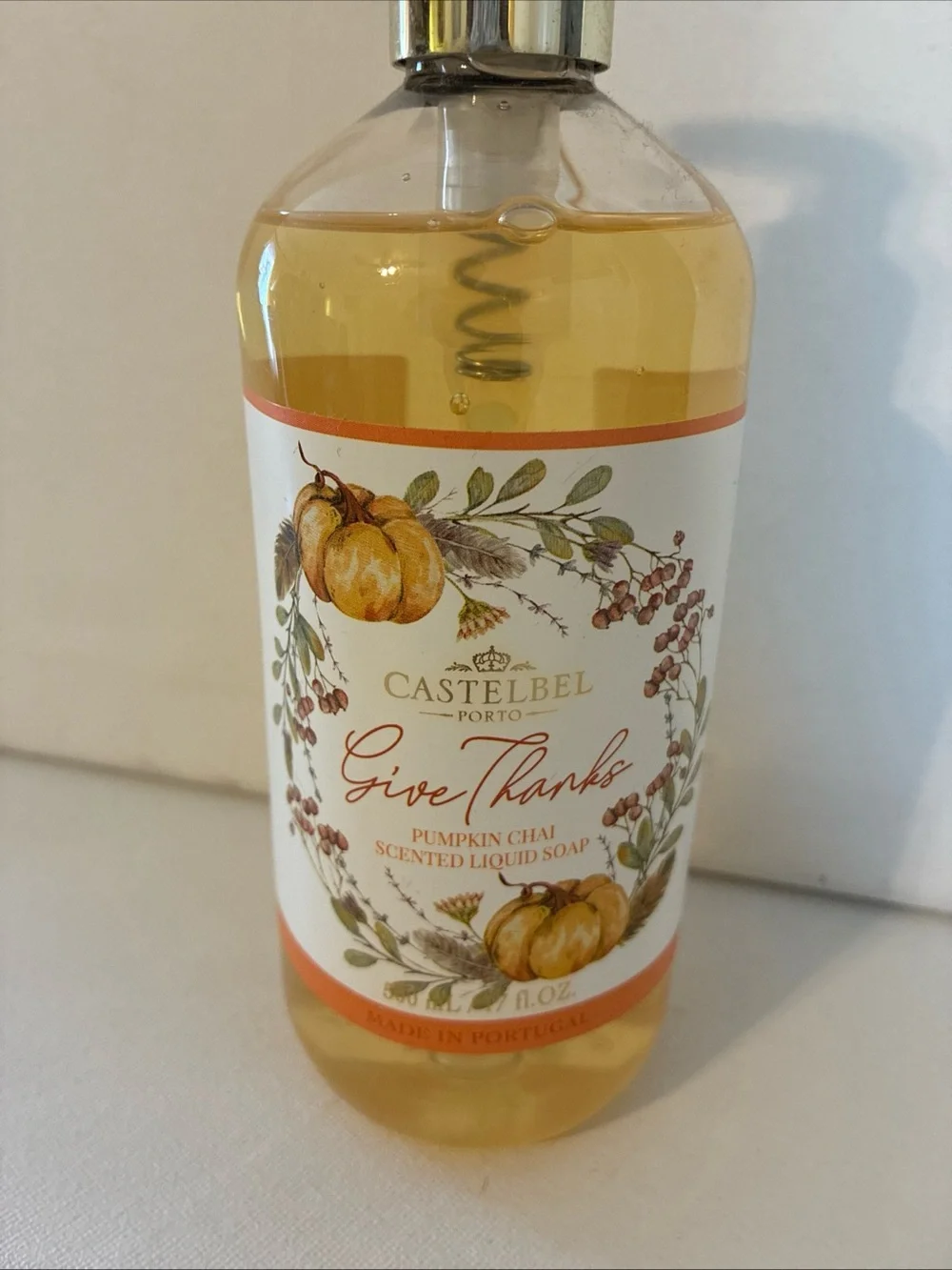 Castelbel Give Thanks Pumpkin Chai Liquid Hand Soap 17. Fl